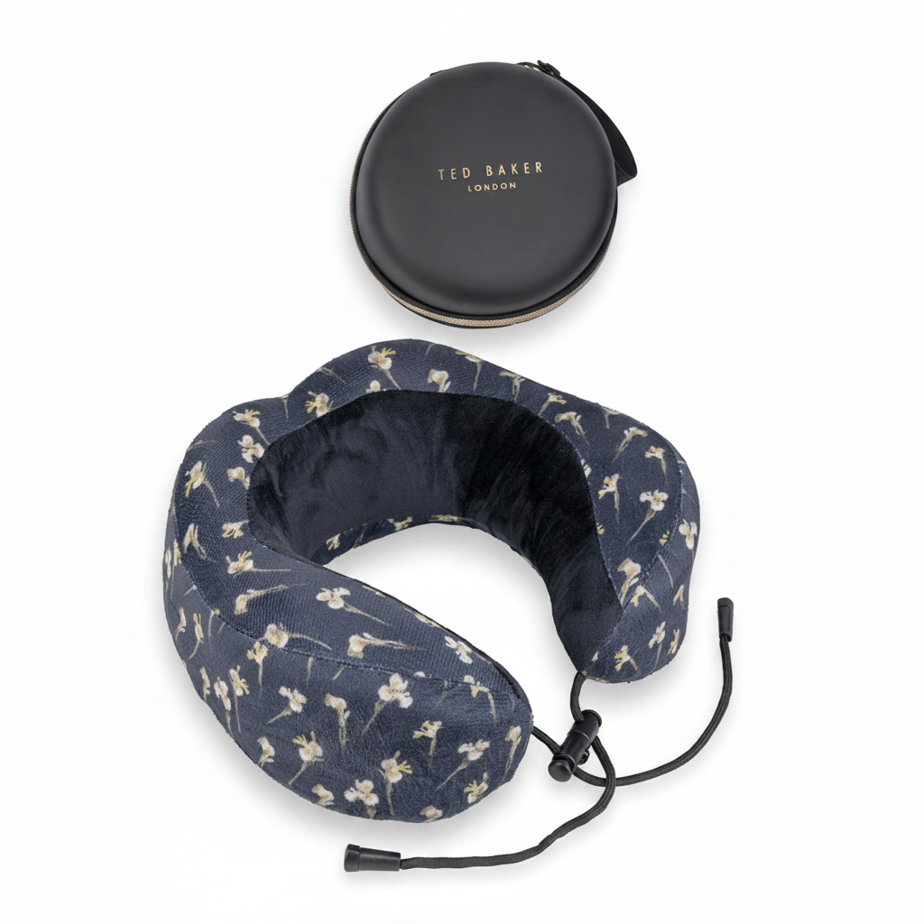 Memory Foam Travel Pillow with Storage Case