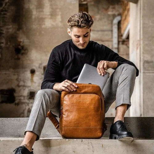 Mack Leather Backpack Cognac Wayfare Culture Backpacks The